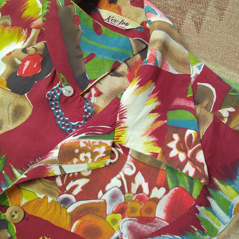 40s MATSON LINE MENU by MACINTOSH Rayon Hawaiian Shirt（KUU-IPO