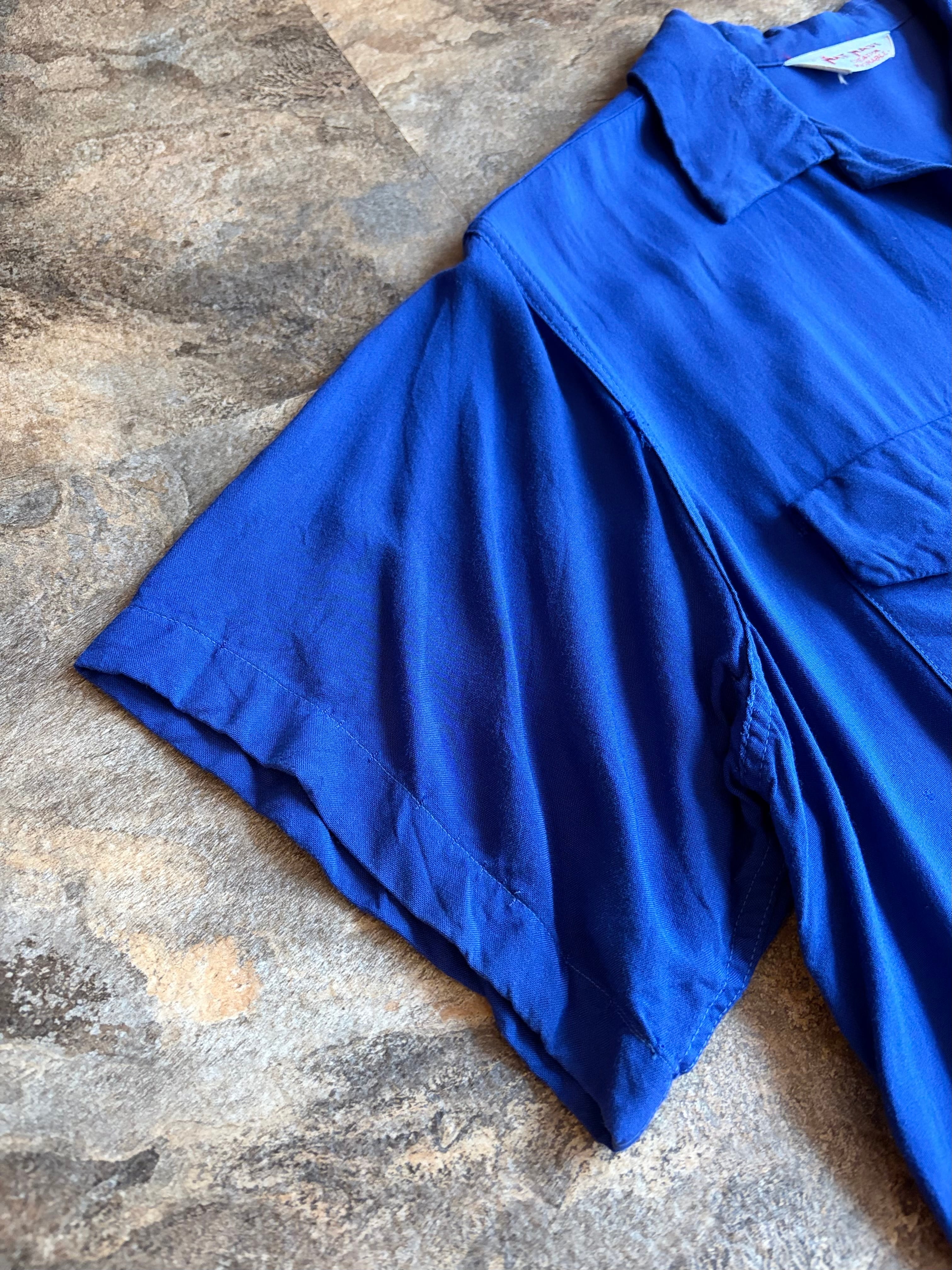 50-60s NAT NAST レーヨン ボウリングシャツ RAT FINK刺繍 | enishi