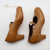 フラメンコ 衣装 シューズ 6サイズ ブラウン系 ガジャルド gallardo 靴 くつ ヒール 茶 明るい ストラップ 無地 シンプル 釘 釘有り ステージ イベント 練習 レッスン 上品