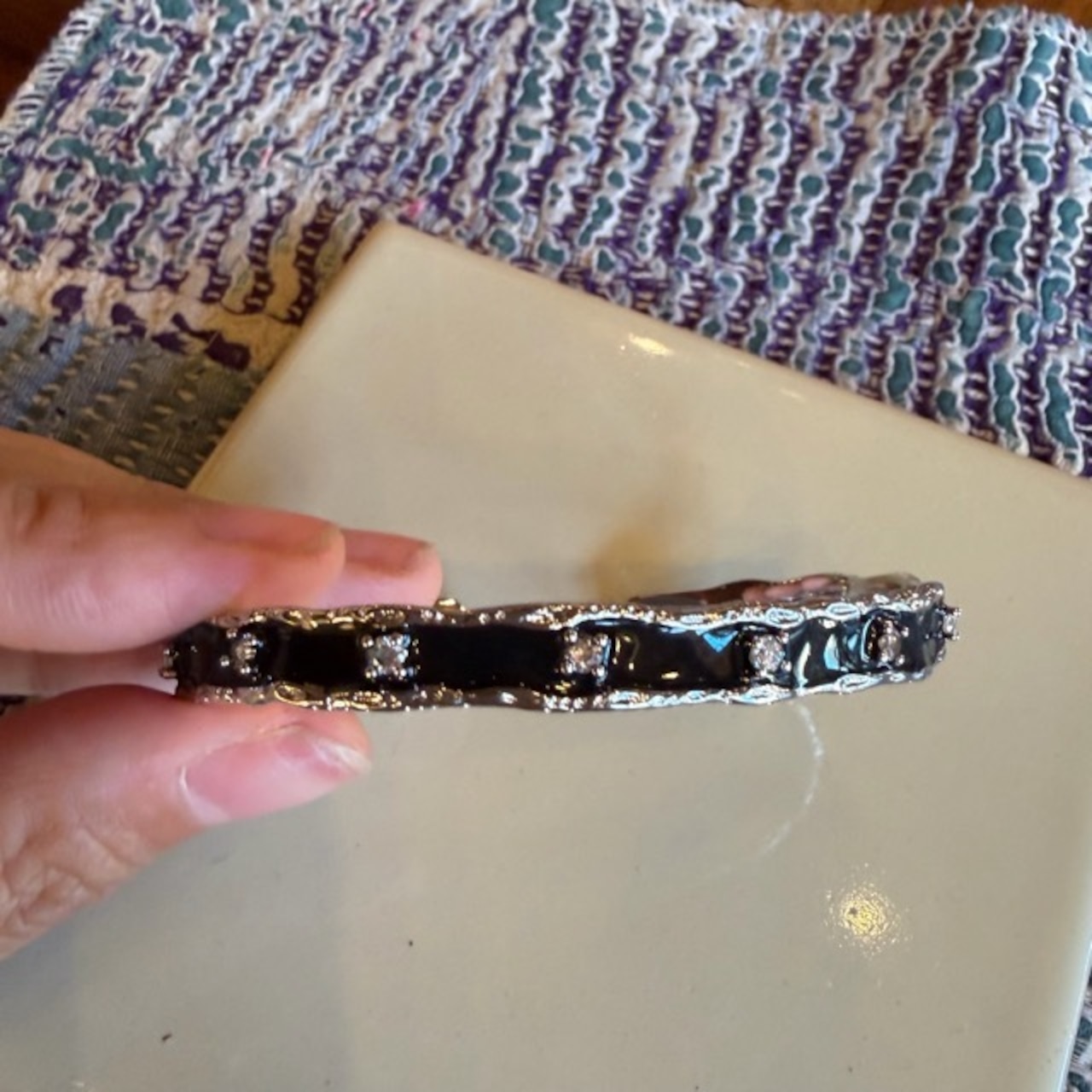 TOPANGA Jewelry Black Ripple Bangle　ブラックリップルバングル　ブレスレット　シルバーバングル　　バングル　　Bangle 　S925