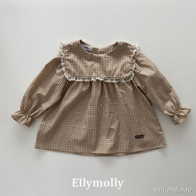 取寄:ELLYMOLLY マスクチェックブラウス/Jr※送料無料