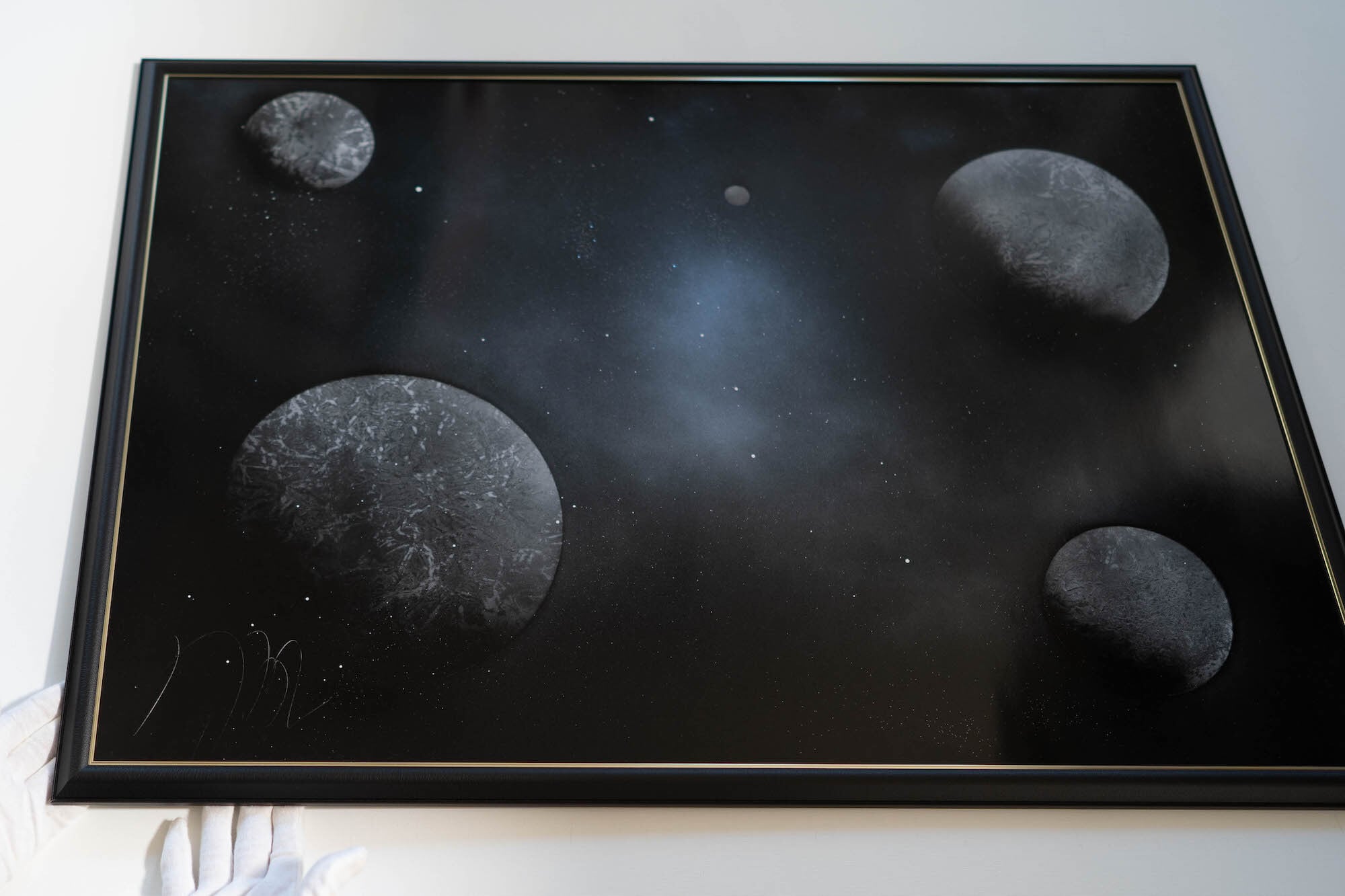 universe monochrome / 宇宙をテーマにしたスプレーアート作品 原画