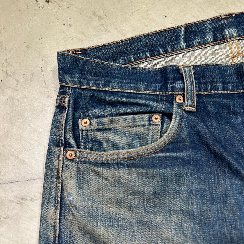 60's 70's LEVI'S リーバイス 505 デニム Big E 並行ステッチ 刻印8 42TALON リペア 色落ち良好 ウエスト実寸W36  USA製 希少 ヴィンテージ BA-2267 RM2686H | agito vintage powered by BASE