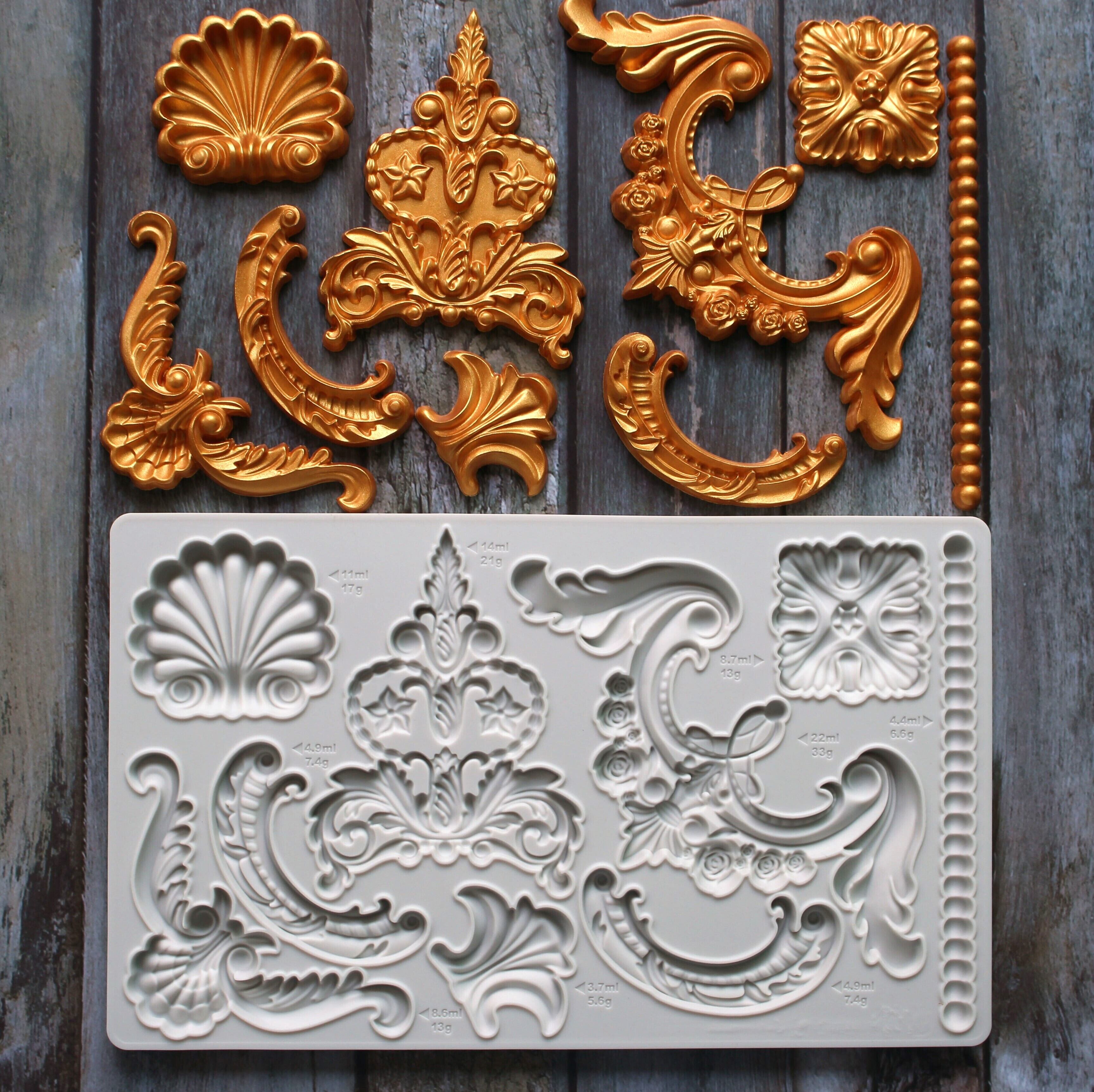 バロック調 モチーフ＆ラインc シリコンモールド | シリコンモールド