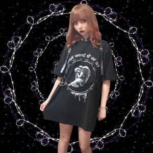 ★【lunalyオリジナル】有刺鉄線ナイトメアエンジェルショートスリーブTシャツ（ori_0025）