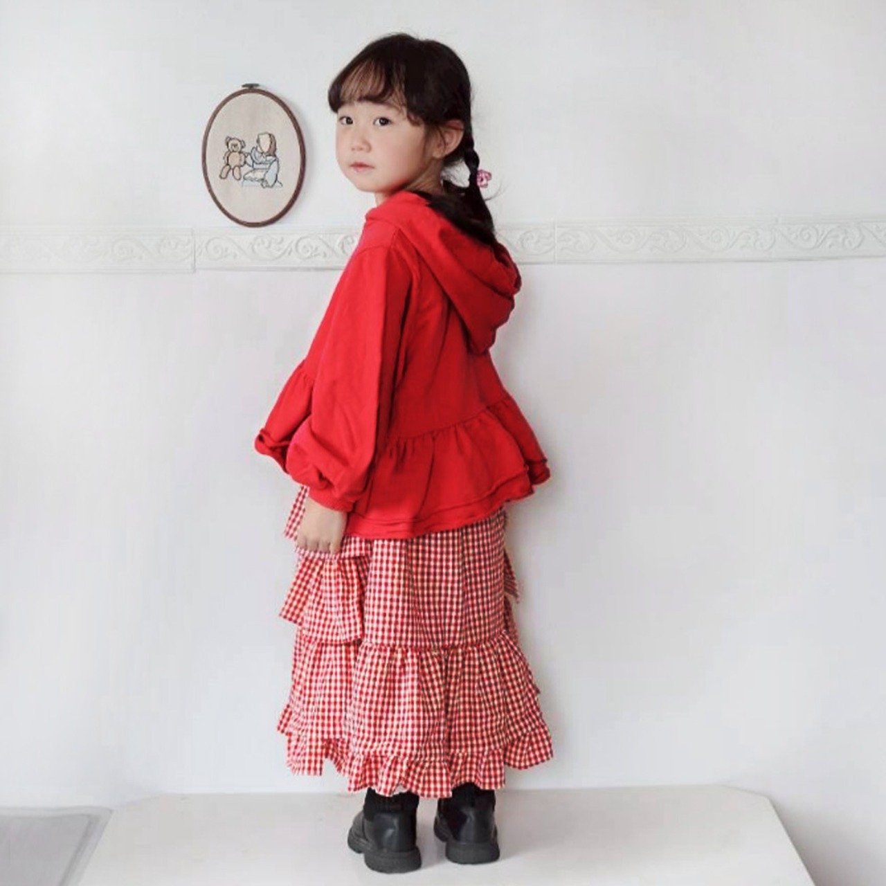 秋フリル裾トレーナー