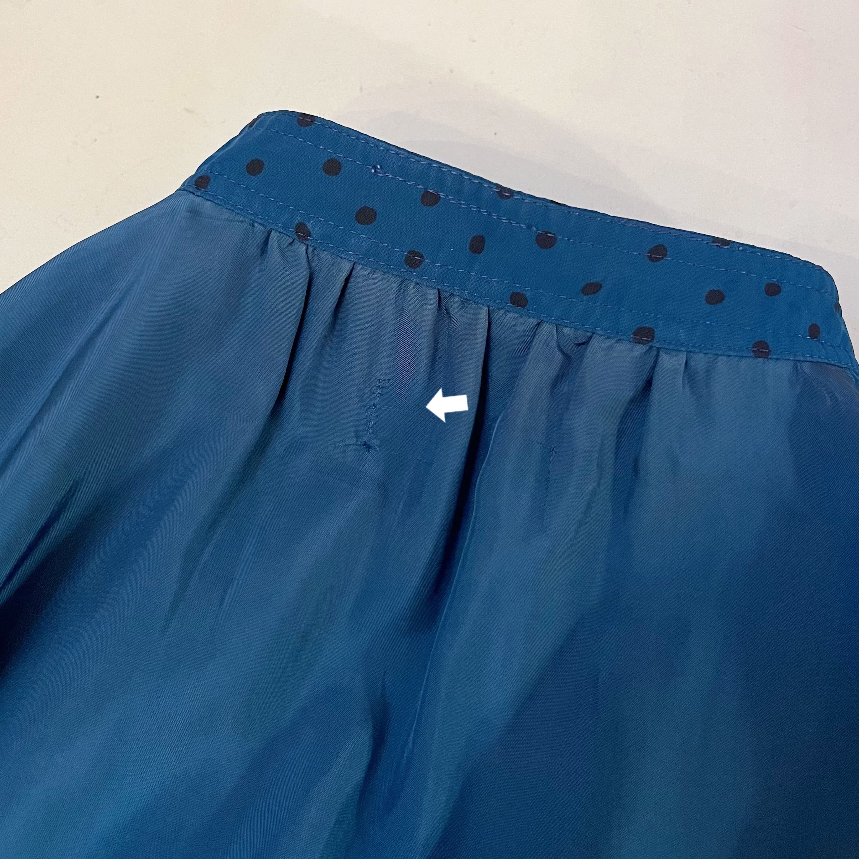 blue green dot pleats one-piece