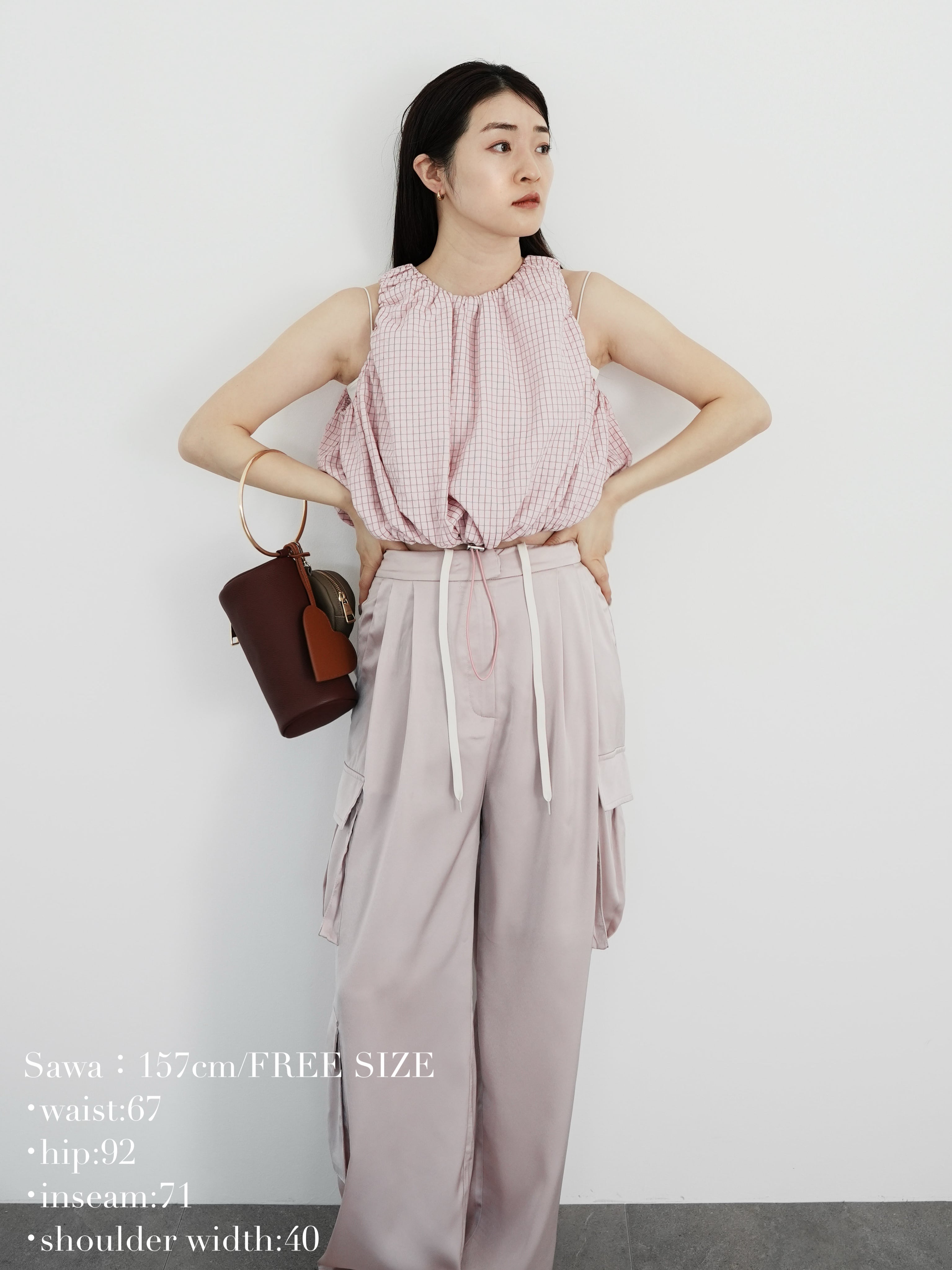drawstring check tops | Katrin TOKYO