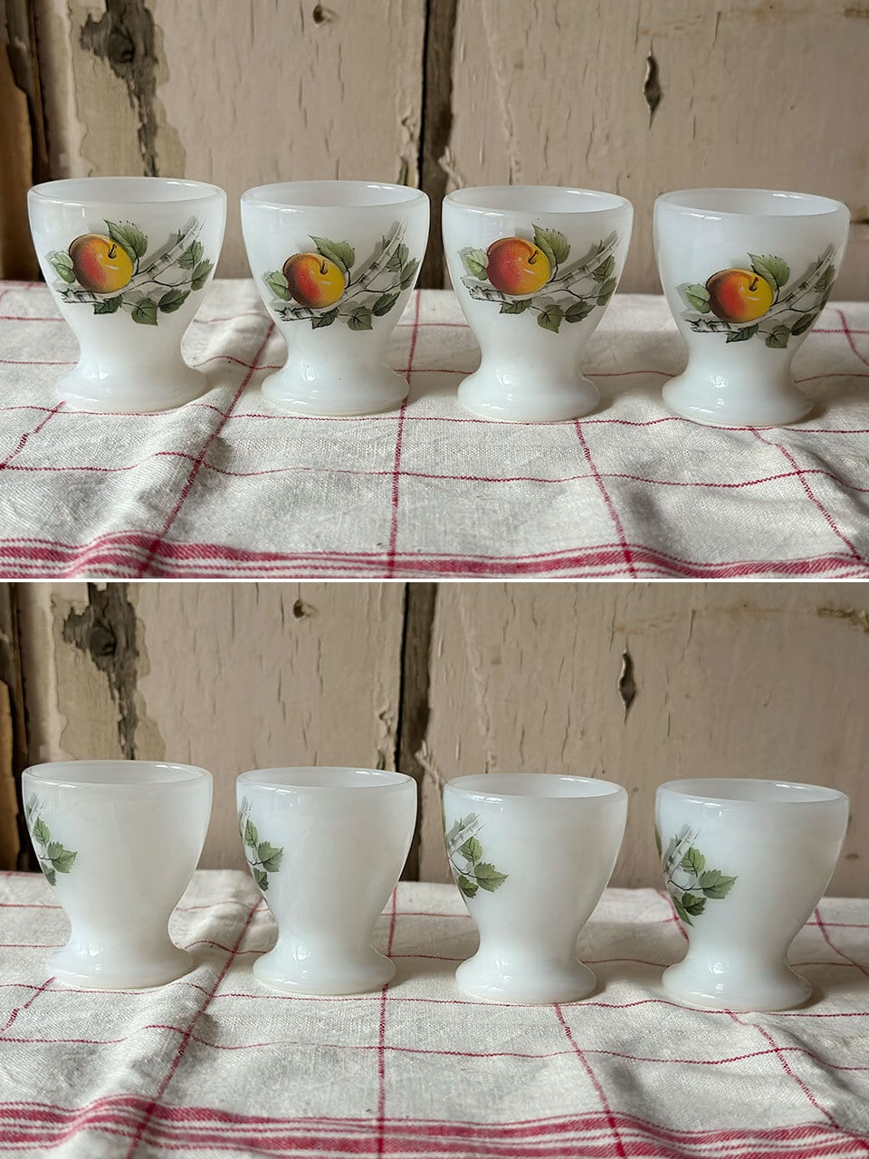 ミルクガラスのエッグスタンド Arcopal社 | Brocante de La Cocotte