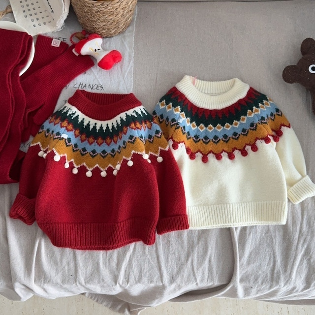 【BABY&KID】レトロ風暖かいセーター