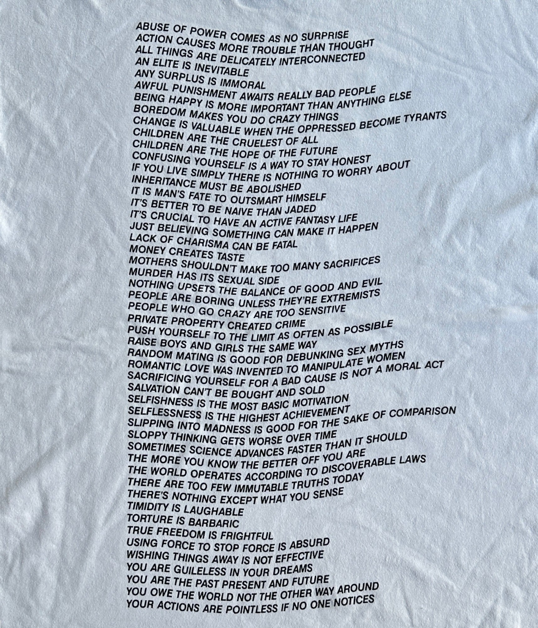 Jenny Holzer- Vintage 90s XL Art Print T-shirt | BEGGARS BANQUET
