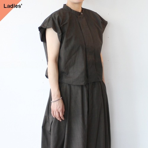HAVERSACK  墨染めタイプライターノースリーブシャツ Mud-ink dyed typewriter N/S shirt