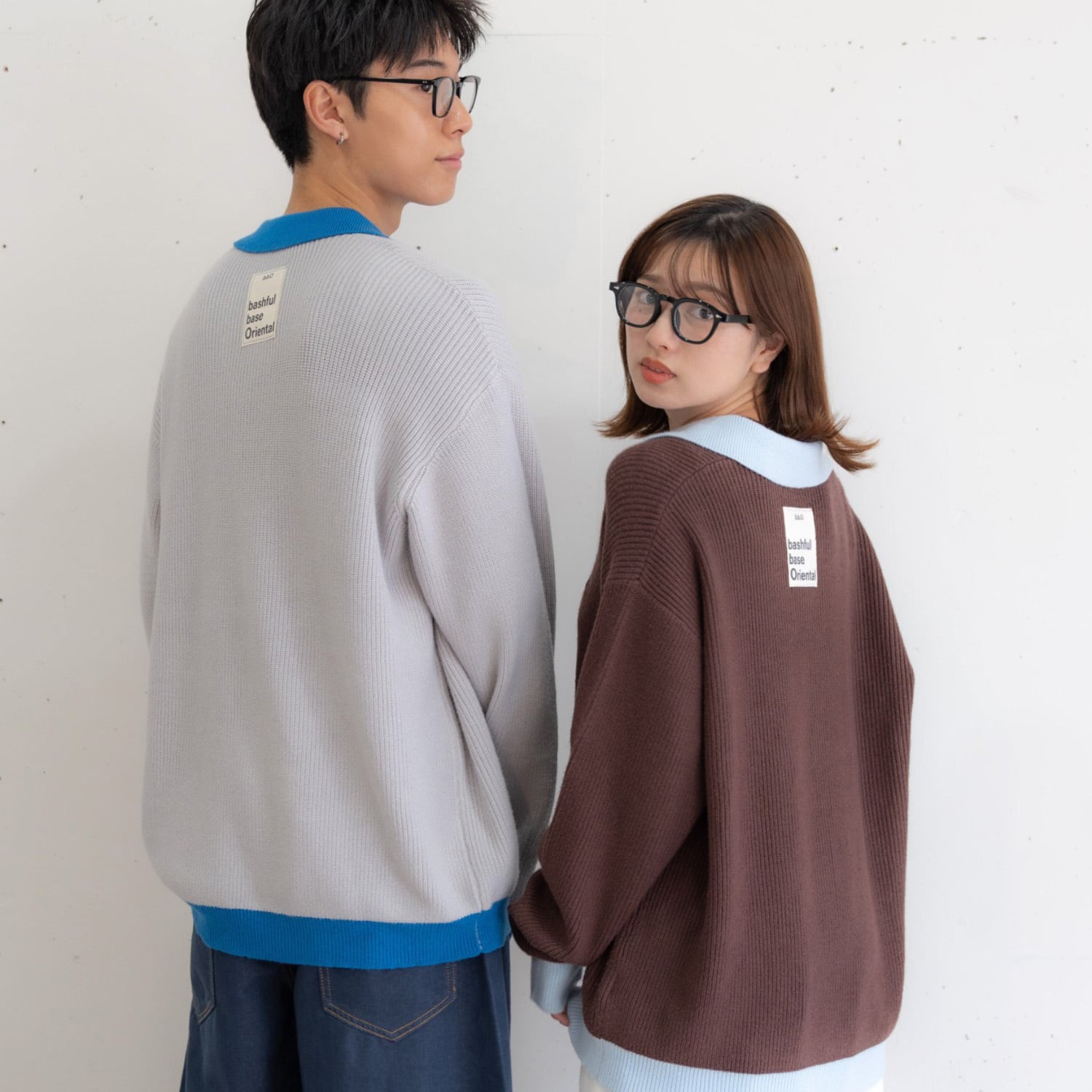 bbO】フラワーアイコンバイカラーポロニット | bashful base Oriental