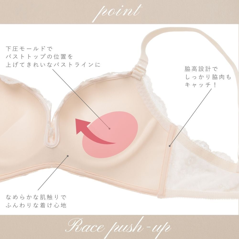 レースプッシュアップ ブラジャー＆ショーツセット【ピンク】 | Palissee