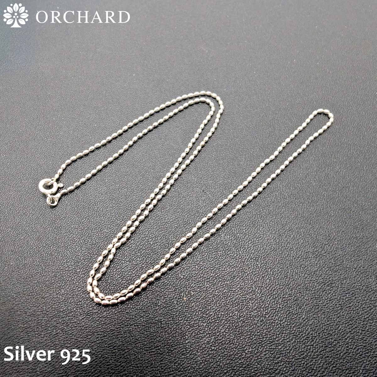 シルバー925 ボールチェーン シンプルネックレス 50cm メンズ レディース ユニセックスデザイン