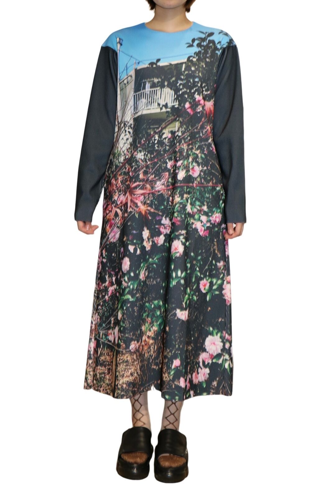 NON TOKYO PRINT RIB LONG SLEEVE ONE-PIECE(A.FLOWER) NON-23A-0723