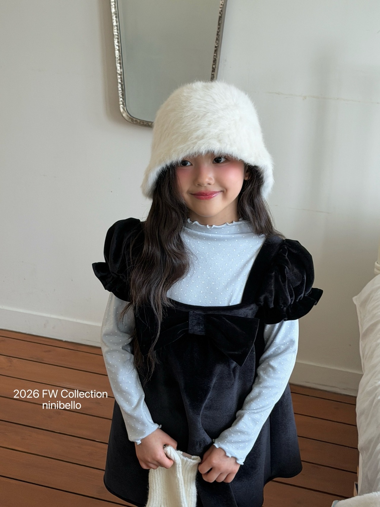 ニニベロ / ninibello / ウィッティフリルTシャツ / 韓国子供服 / キッズ / 26winter〖取寄〗*XS~XXL*