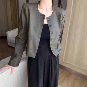 フェイクレザークロップドジャケット 2col 231585