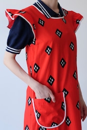 Rhombus dots apron dress