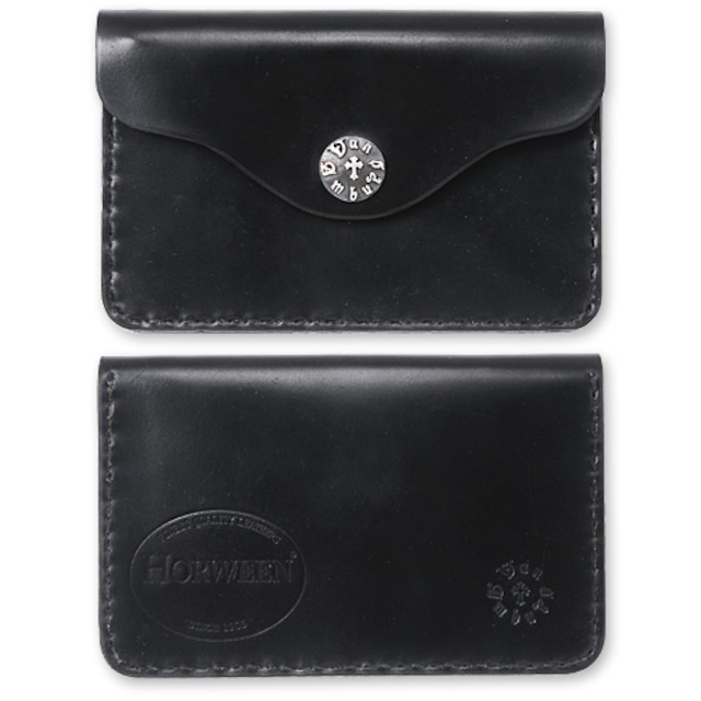 【VAN AMBURG LEATHERS　ヴァンアンバーグレザーズ　Wallet　ウォレット　財布】ショートトラッカーウォレット/シェルコードバン/ブラック/VAL w/クロススナップ #02【送料無料】