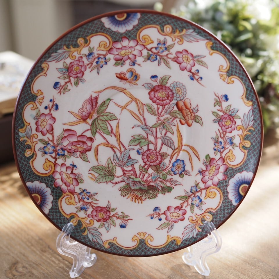 希少フランスアンティーク サルグミンヌ ミントン217 ソーサーC F2