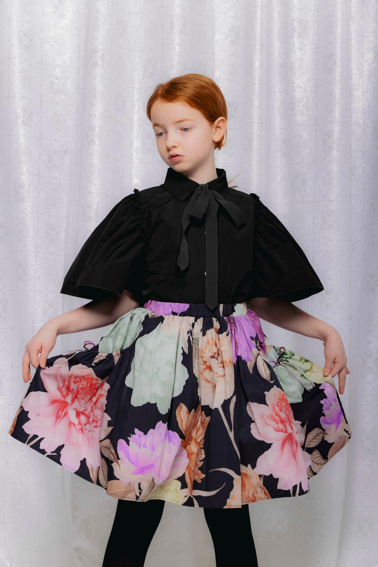＜CHRISTINA ROHDE＞Kids フラワープリント スカート ブラック Skirt No. 219（Col. 18) - 2