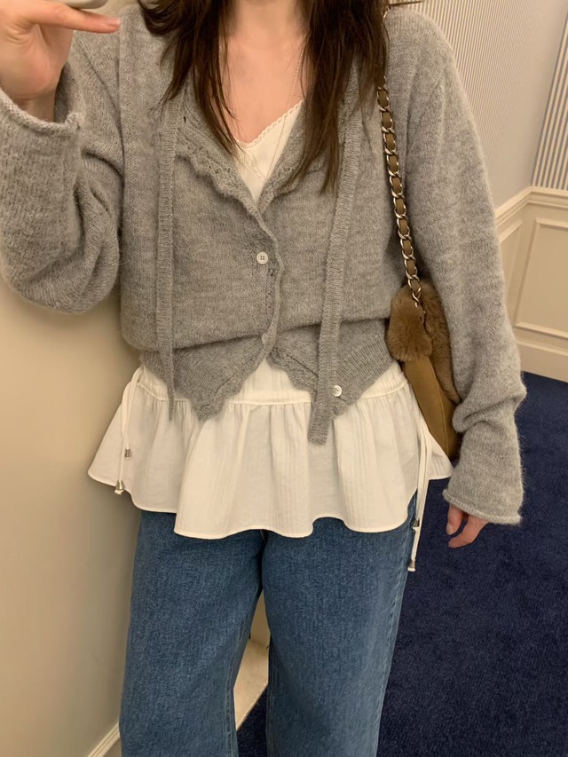 (予約) mellounge / Scat alpaca cardigan 3color