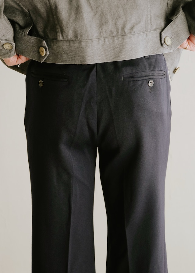 Euro 70-80's center crease semi flare trousers