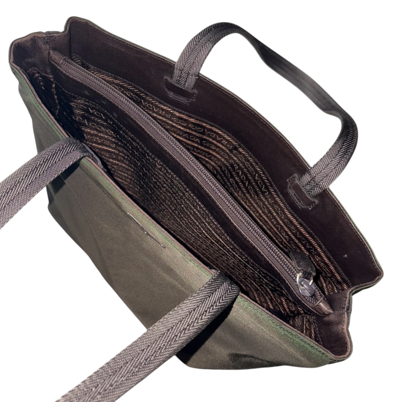 PRADA leather piping nylon tote bag