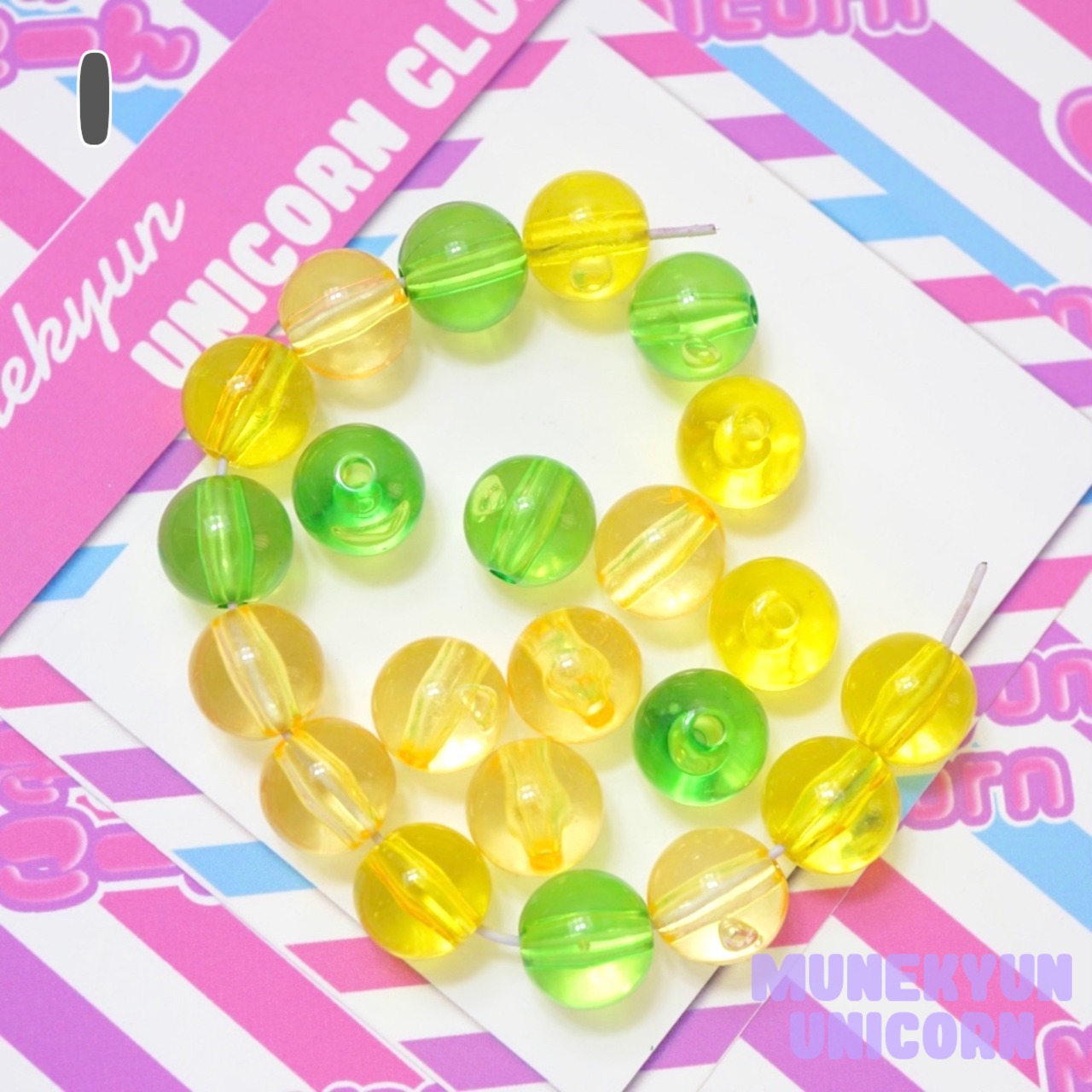 #372-12mm【20g】12mm クリア ボール ビーズ【9色展開】