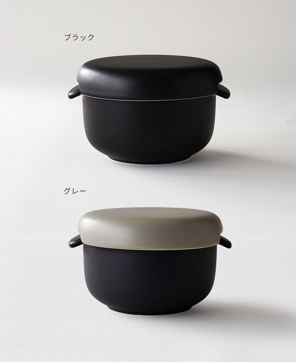 おひつ 丸いかたちのセラミックおひつ 大 2合用 萬古焼 電子