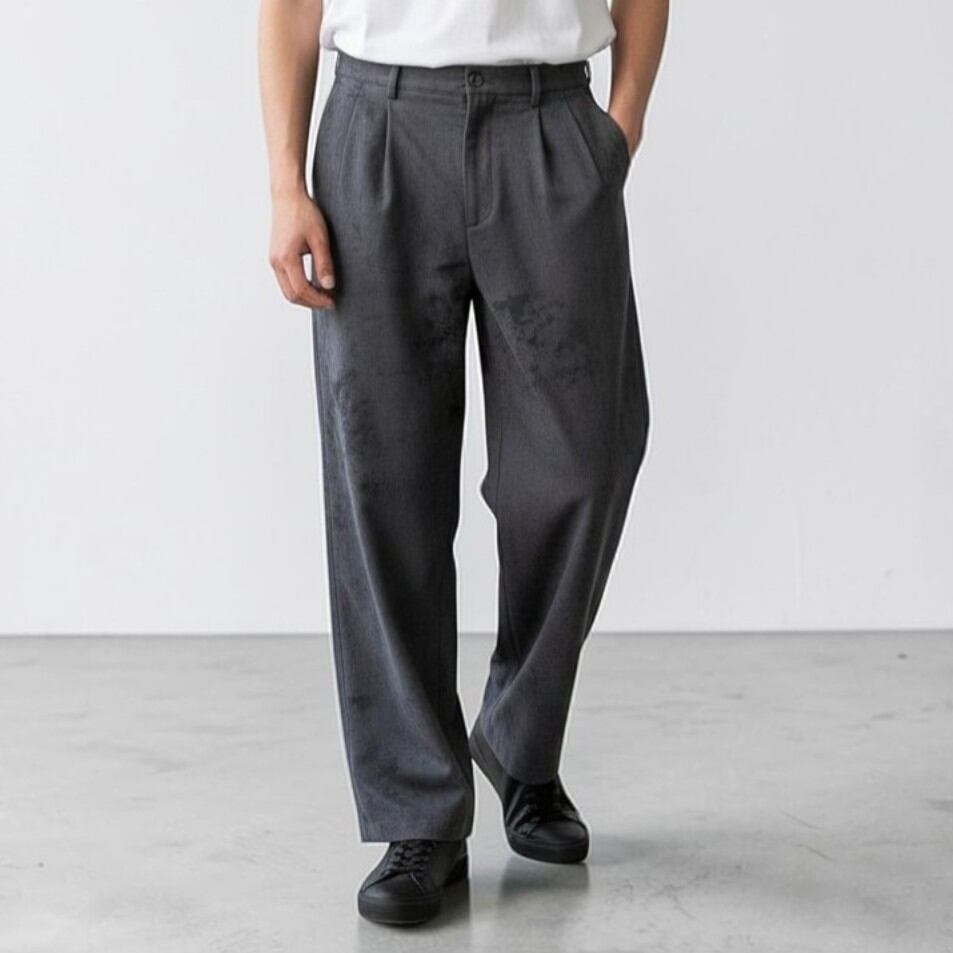 revo. ダメージジャガードタックパンツ（チャコール）