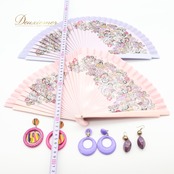 フラメンコ 小物 まとめ売り セット アバニコ イヤリング ピアス 扇子 小道具  柄 模様 ダンス 発表会 ピンク 紫 かわいい ピンク系 パープル系 扇子セット ダンス小物 耳飾り カラフル 模様付き 可愛いデザイン パーティーアイテム レッスン用 セット販売 フラメンコ衣装 踊りの道具