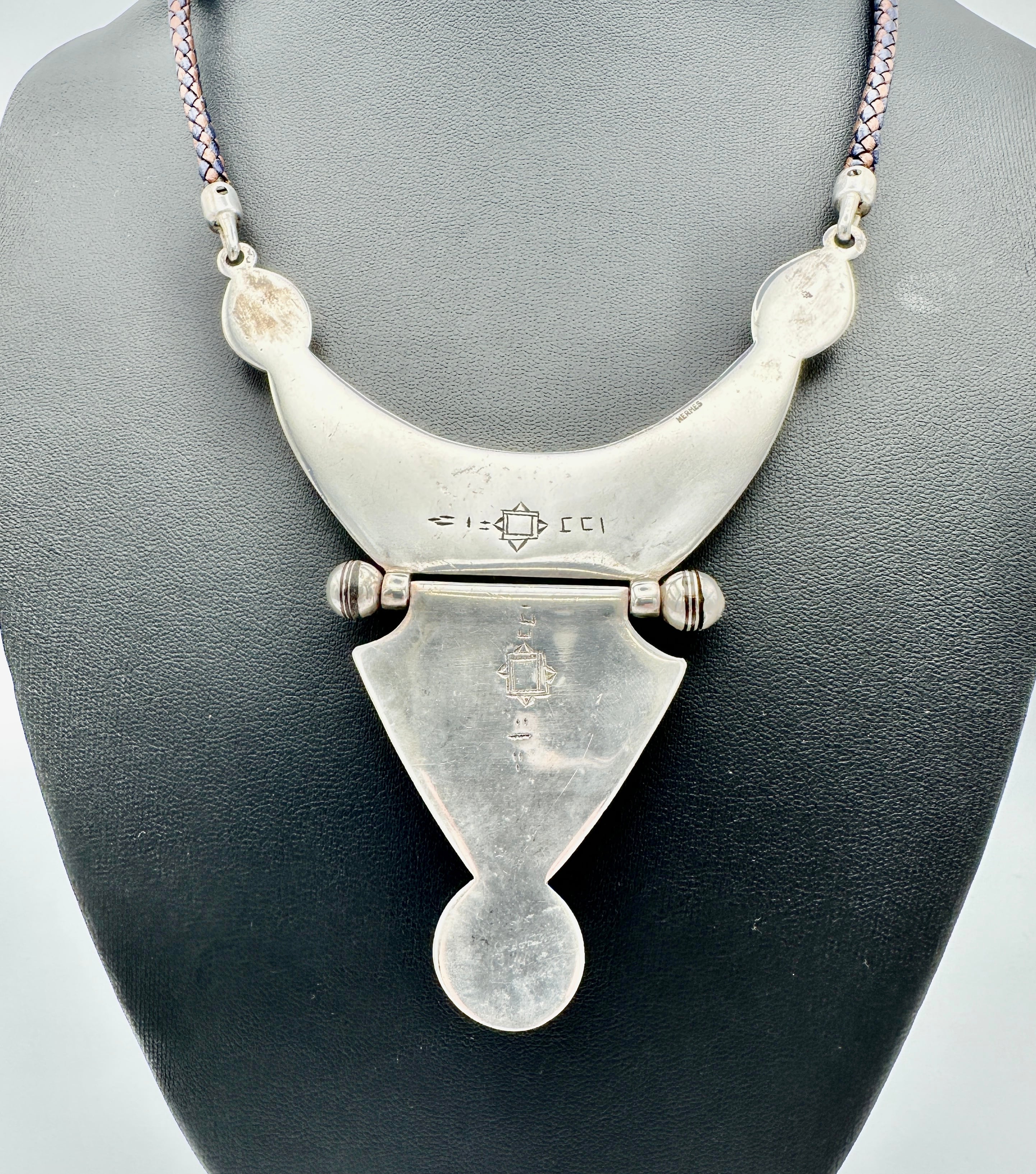 HERMES トゥアレグネックレス/チョーカー Touareg SV×レザー