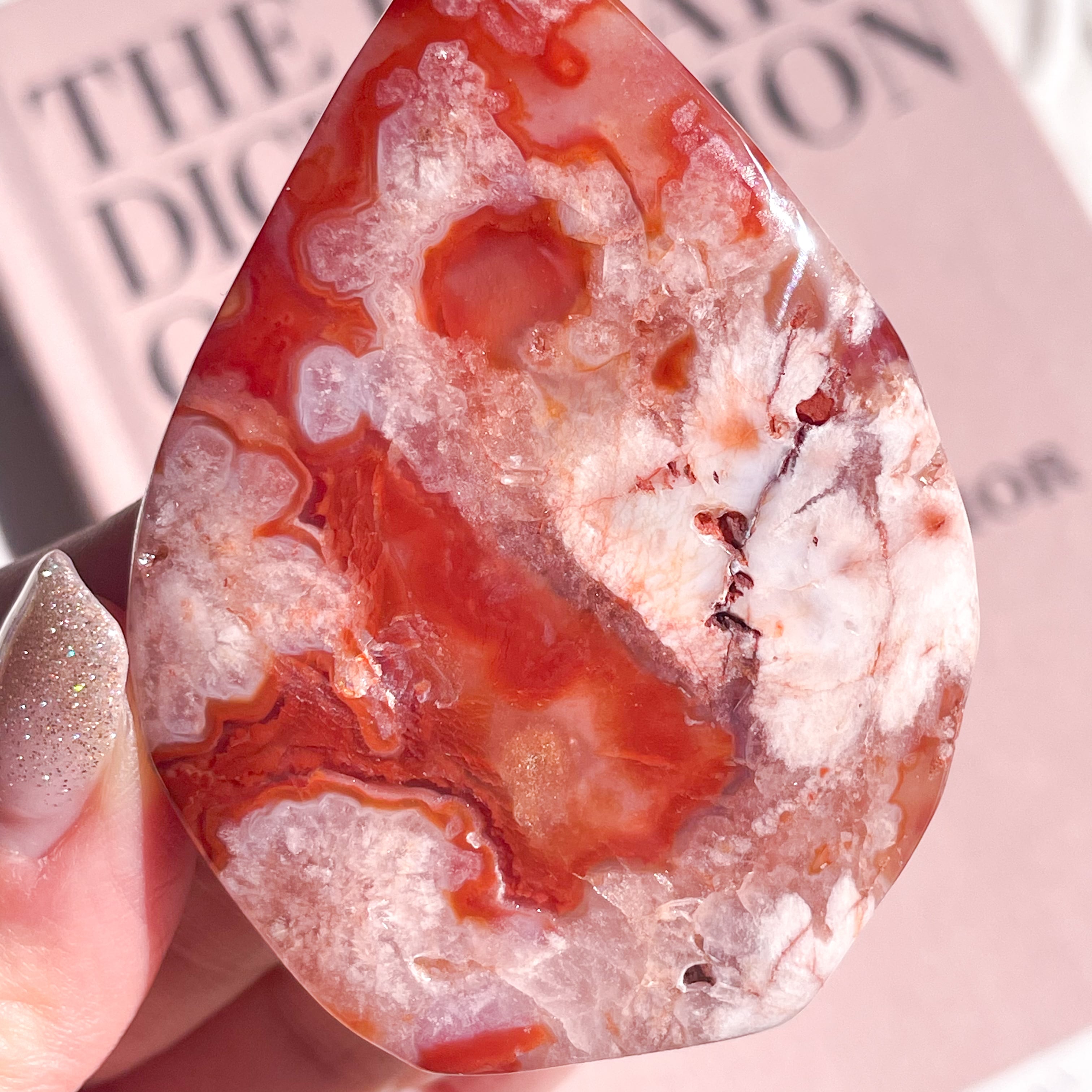 桜瑪瑙 ❀ フラワーアゲート スラブ  原石スライス❤︎ネイルパレットNoT004 桜瑪瑙 ❀ フラワーアゲート スラブ 原石スライス❤︎ネイル