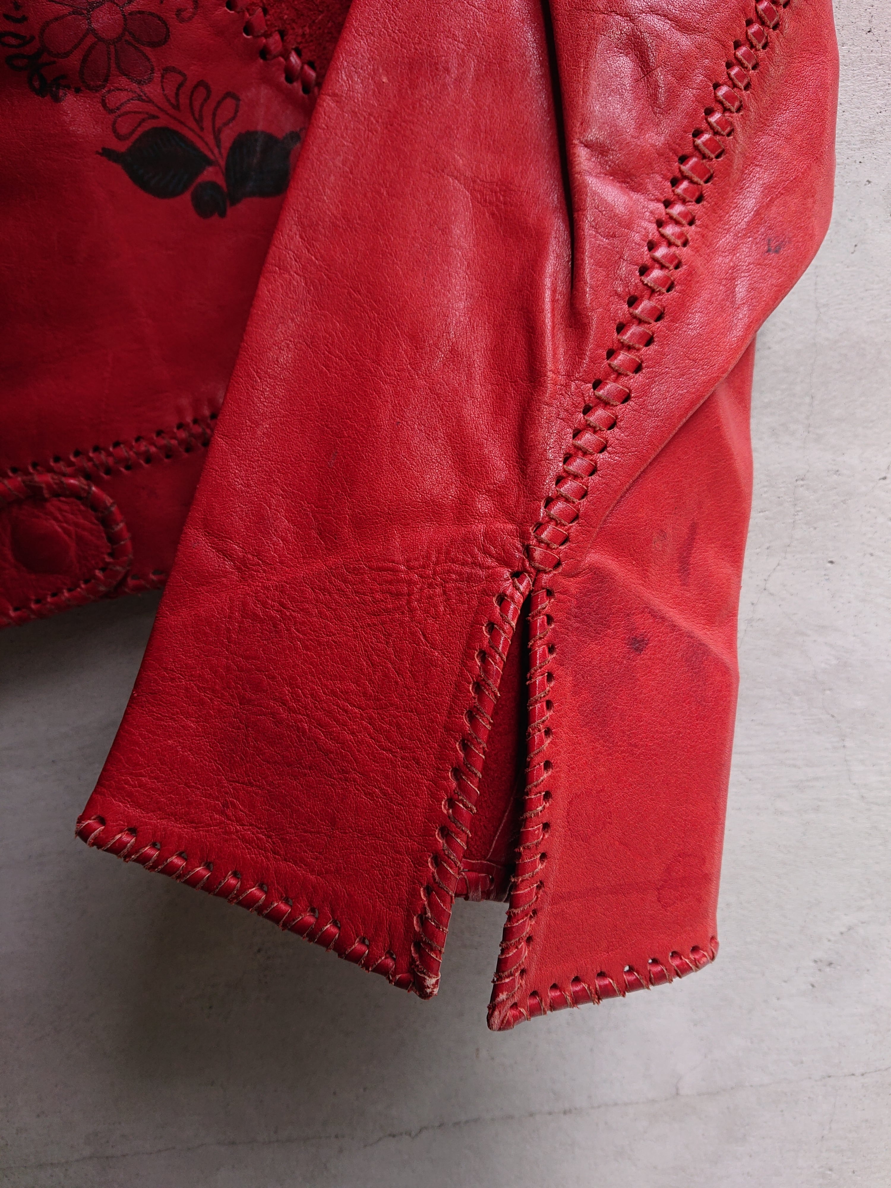 1970s Char LEATHER JACKET Red Color | BOW & ARROW WEB STORE