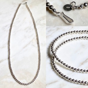 navajo silver beads necklace 50cm φ3mm (2)