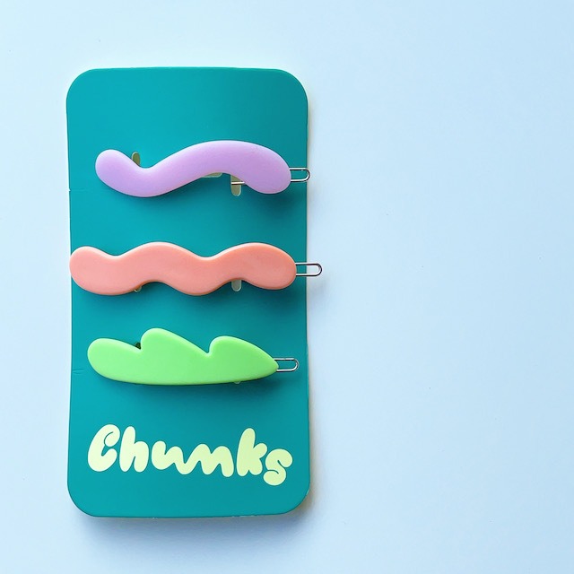 Chunks "Mini Waves Barrettes" 3P SET Pastel チャンクス ・ヘアピン