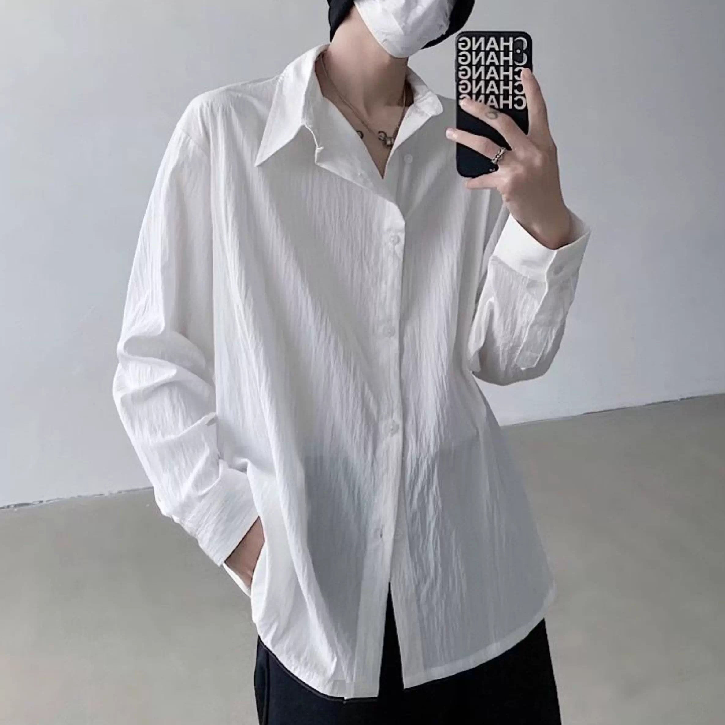 シワ加工2WAYカラールーズシャツ 1color MTO0367