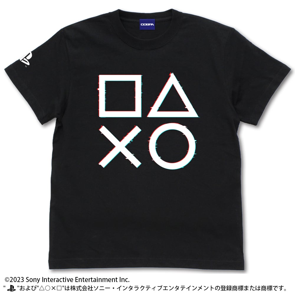 プレイステーション 6603-2025 Tシャツ for PlayStation Shapes Logo Glich ver./BLACK-S/M/L/XL