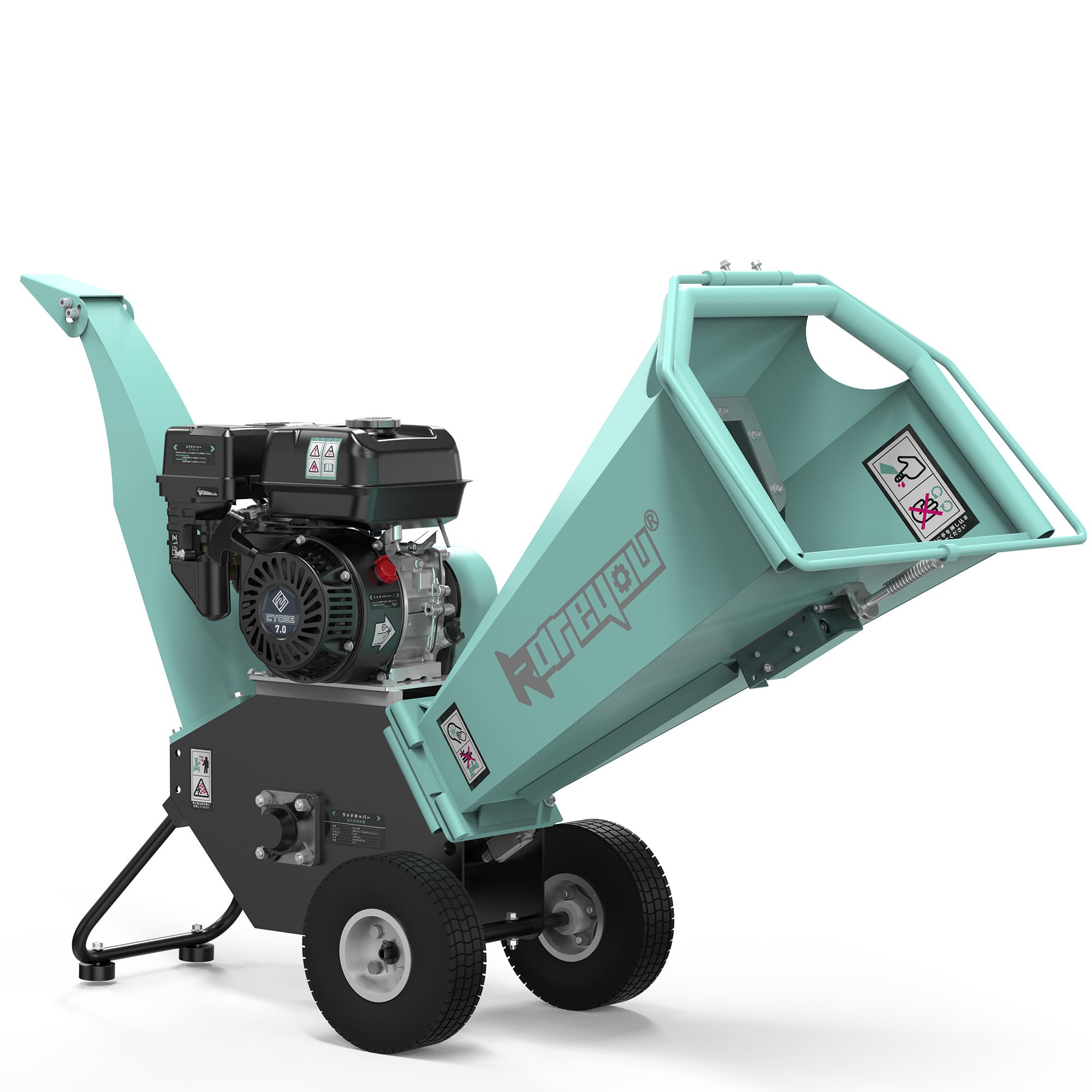 ウッドチッパー Kareyouエンジン粉砕機 木材最大110mm粉砕能力 COY150B