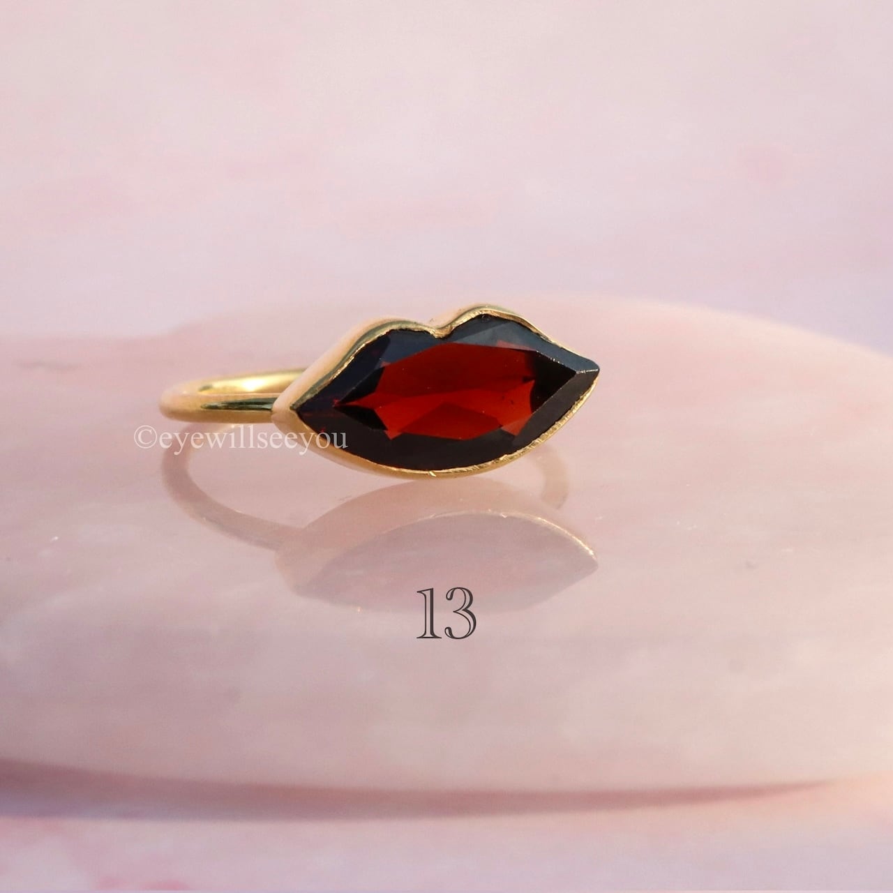 ⭐︎再入荷(10.5, 13,14号) Garnet Lip ring ガーネットリップリング