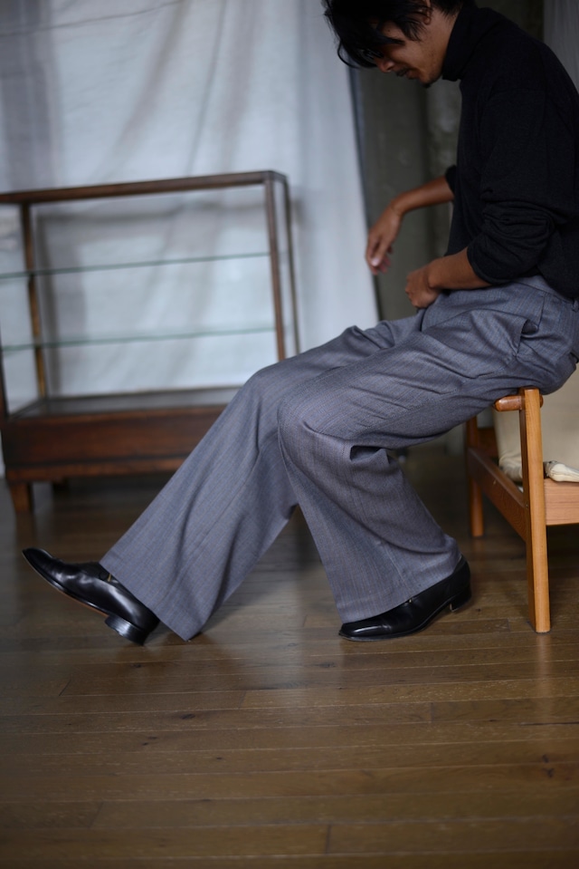 Ex SEMIFLARE EASY SLACKS (Gray×Blue)