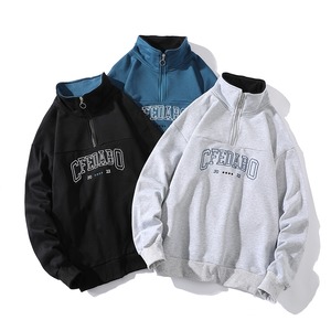 カレッジロゴハーフジップスウェット 韓国ファッション通販 Nosweat