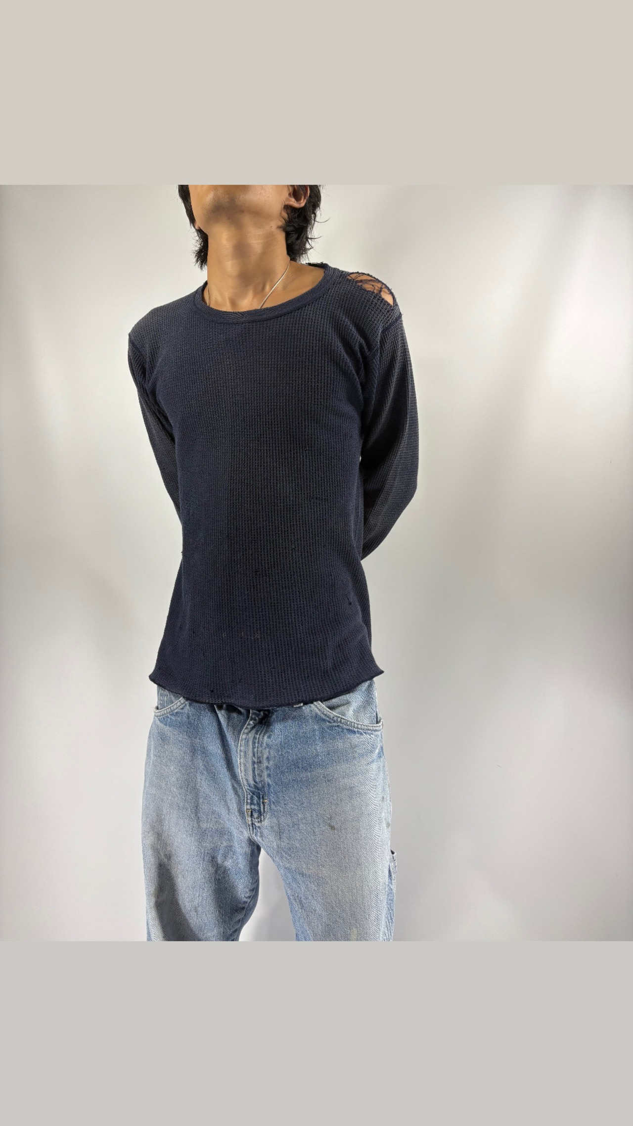 1980s Hanes Distressed Thermal Long Sleeve