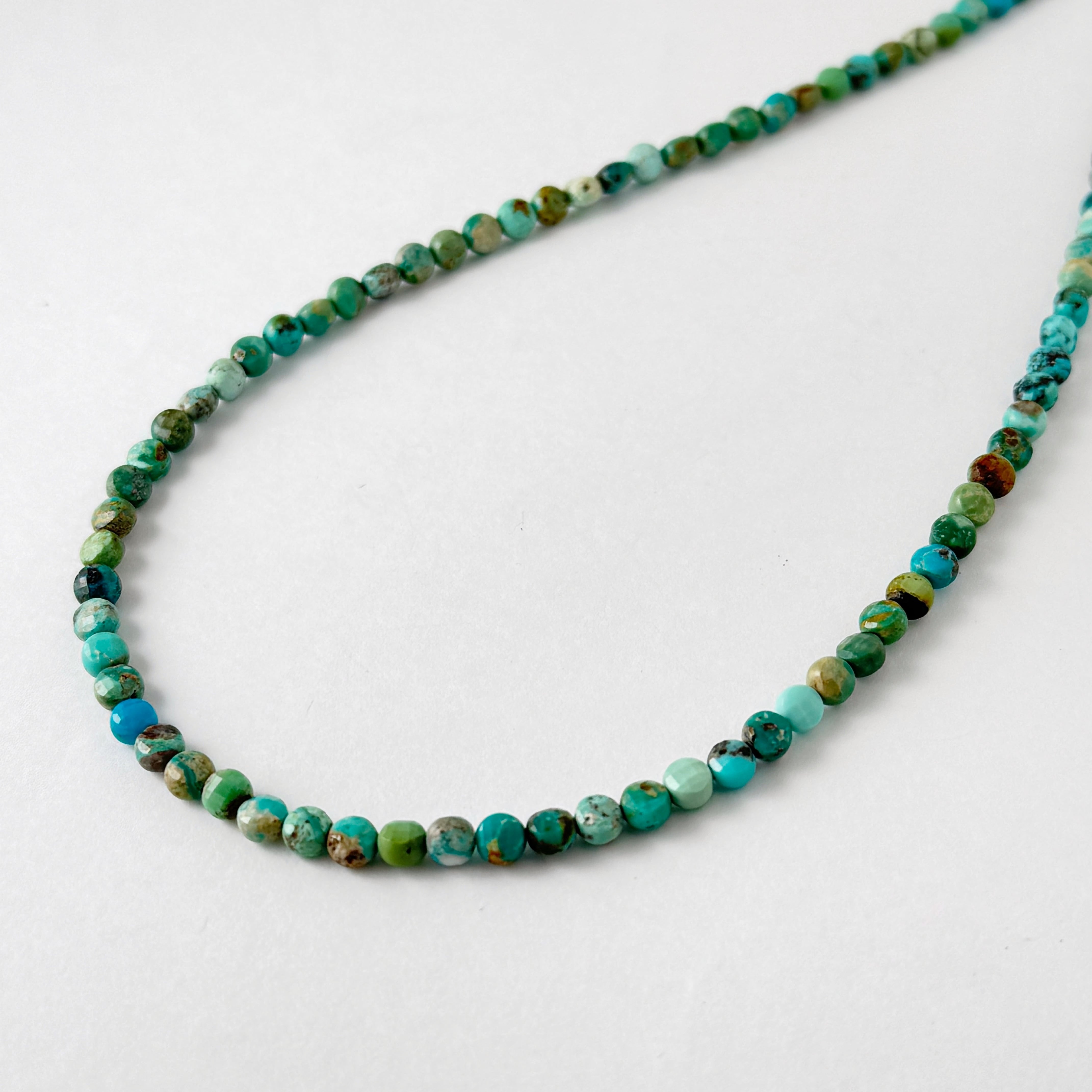 Lagoon Original グリーン ターコイズ 4mm コインカット ネックレス 40cm 45cm 50cm