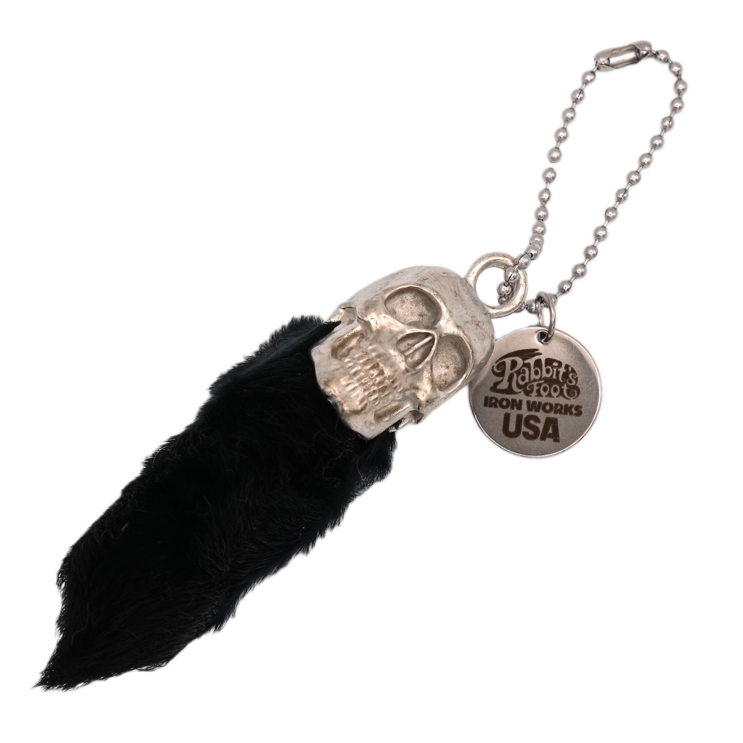 USA RABBIT FOOT ラッキーチャーム アメリカ ビンテージ ラビットフット キーホルダー キーチェーン : USRF-003BK