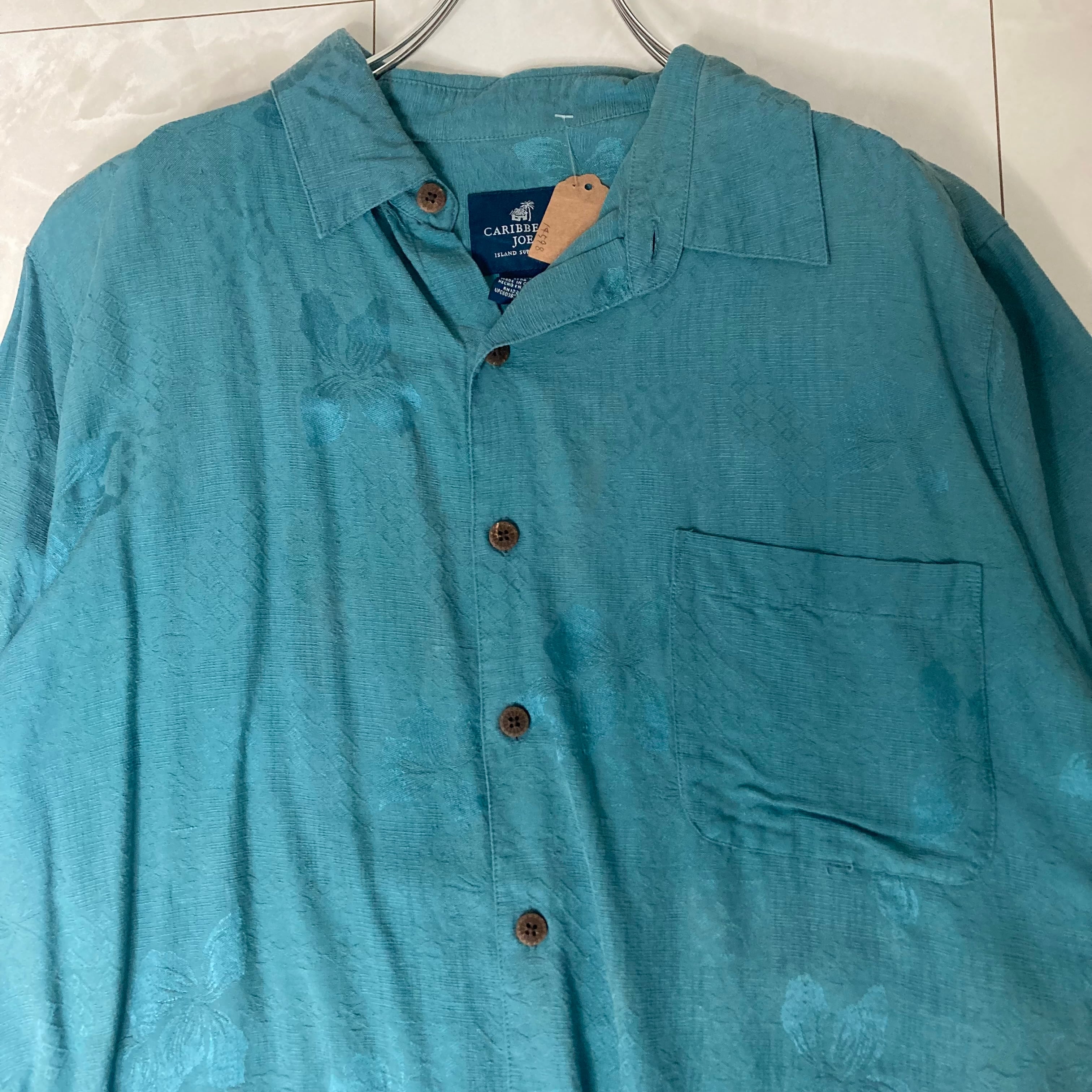 CARIBBEAN JOE 半袖シャツ XL シルク100% | 古着屋OLDGREEN