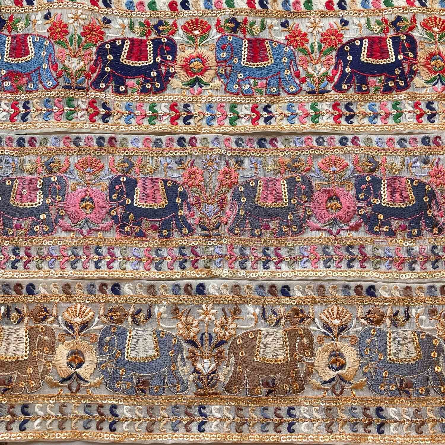 再入荷〉象のインド刺繍リボン（1mカット） | Dua-アクセサリーパーツ