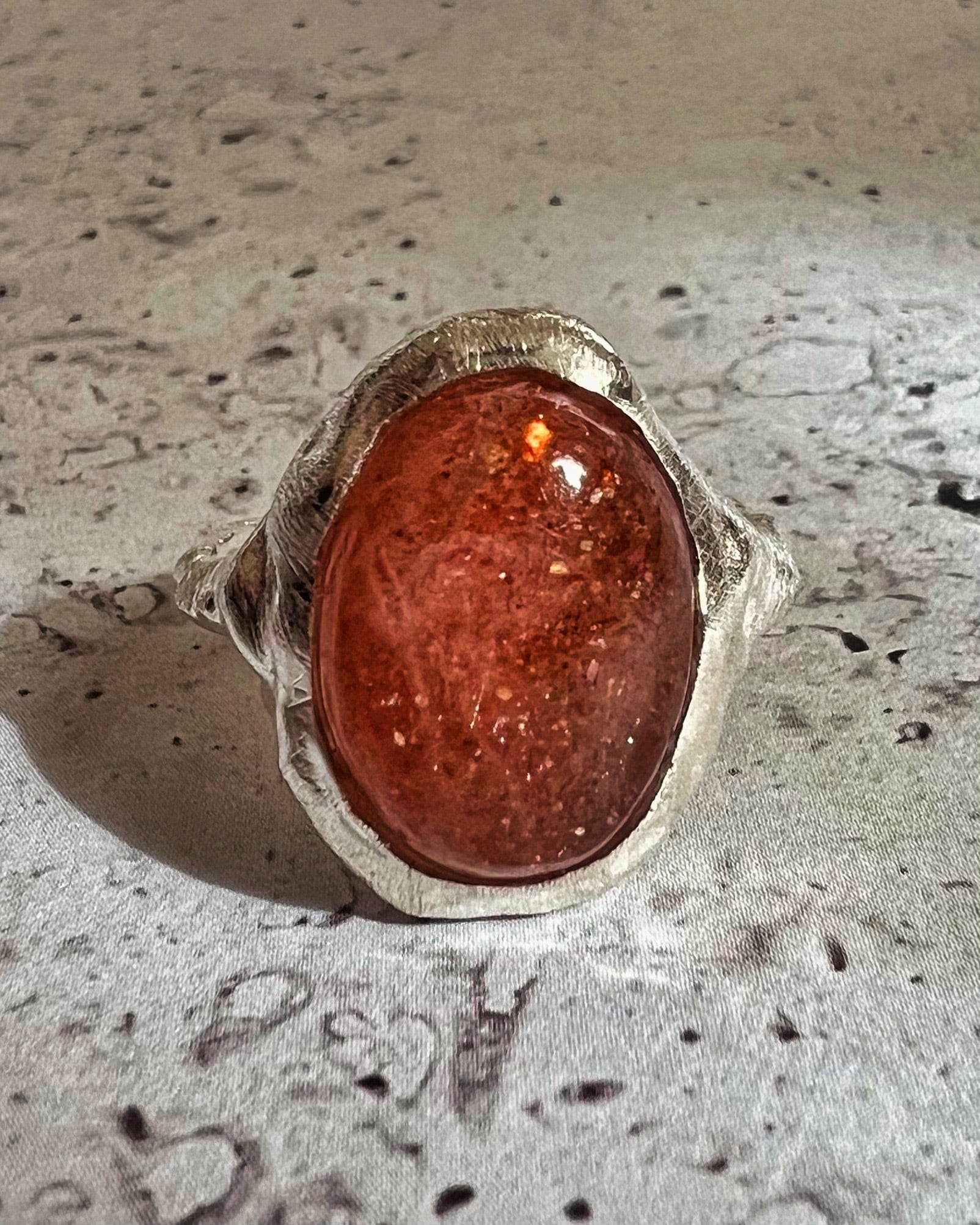 一点物・SV925sun stone matte ring